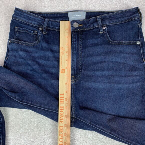 Everlane Jeans The Curvy High Rise Skinny Size 33 Crop Dark Wash Blue - Picture 11 of 13